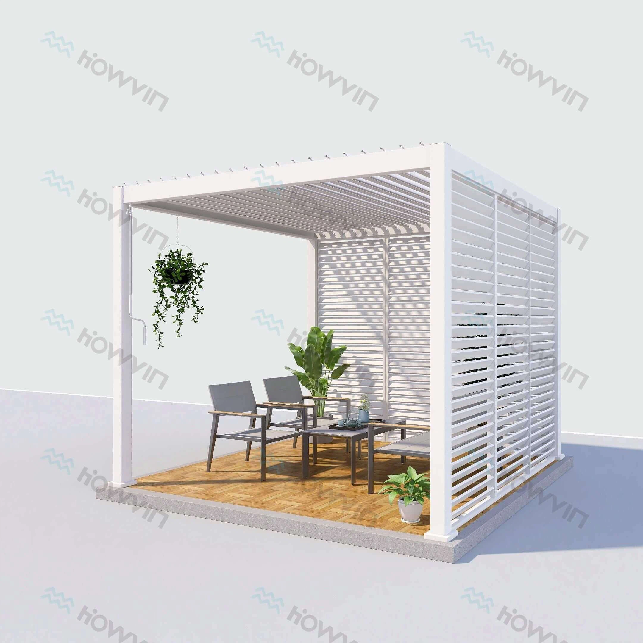 New Product Shutter Pergola with Fence